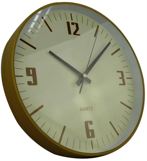 Casey Analogue Round 30cm Pine Woodgrain With Beige Background