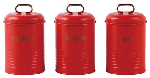 Totally 4 Piece Retro Breadbin And Canister Tin Set Combo