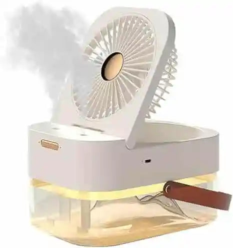 3 Speed Air Conditioner Fan with Dual Humidification Spray and Night Light
