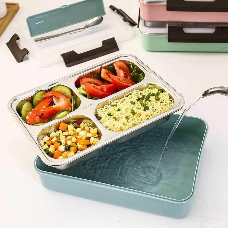 4 Compartment Large Capacity Sealed Square Lunch Box