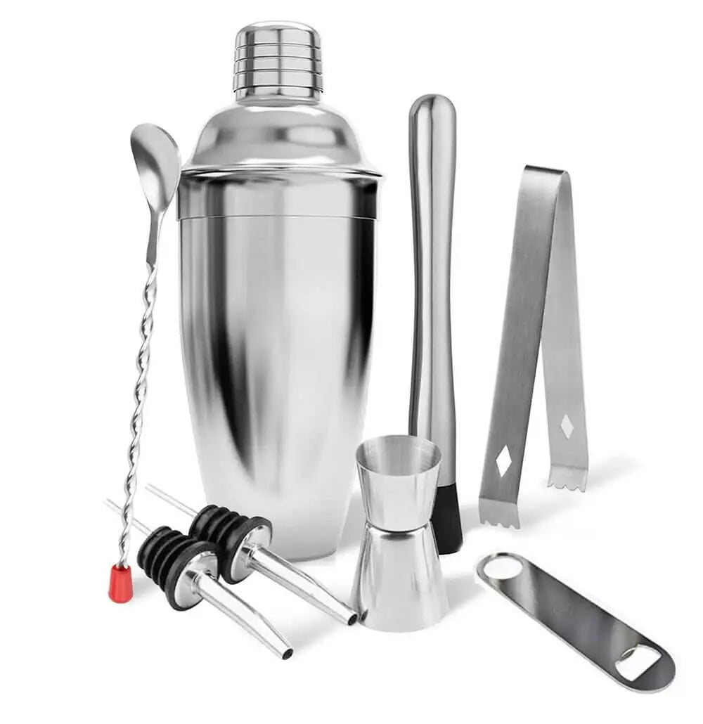 8 Piece Cocktail Shaker Set for Mixing Drinks