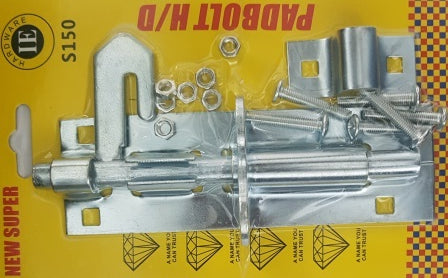 Noble Lockable Pad Bolt 150mm Zinc Plated latch