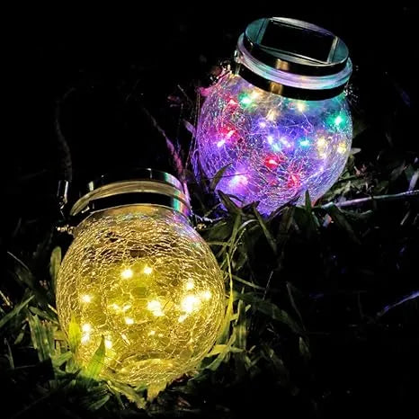 Solar Crystal Crack Ball Glass Night Light